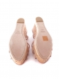 Sandales compensées à plateforme en liège et suede beige rosé Prix boutique 550€ Taille 37,5