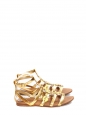 Gold metallic leather flat gladiator sandals Retail price €550 Size 37.5