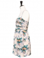 Robe bustier plissée en mousseline de soie imprimée fleuri NEUVE Prix boutique 300€ Taille 40