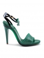 Sandales à noeud en cuir vert Prix boutique 500€ Taille 39