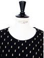 T-shirt en soie à chevrons noir brodé de fils dorés Px boutique 750€ Taille 36/38