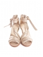 Light gold metallic leather heel sandals Retail price €750 Size 37