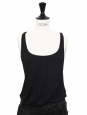 Black pleated silk and jersey sleeveless dress Retail price €1200 Size S