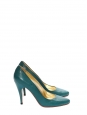 Peacock blue green leather stiletto heel pumps Retail price €500 Size 38.5