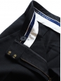 Black wool crepe slim fit zipper pants Retail price €560 Size 36