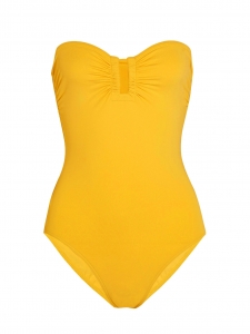 Maillot de bain une pièce bustier CASSIOPEE jaune pastel NEUF Prix boutique 325€ Taille 38