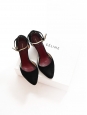 Black suede wedge pumps with ankle strap Retail price €590 Size 38