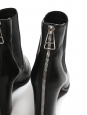 Bottines à talons en cuir noir et zip argent Px boutique 750€ Taille 39