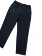 Pantalon droit en crêpe bleu nuit à fines rayures Taille 36