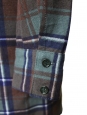 Robe manches longues en laine à carreaux bleu vert et marron Taille 38