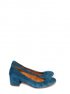 Teal blue suede round toe pumps Retail price €120 Size 37