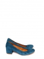 Teal blue suede round toe pumps Retail price €120 Size 37