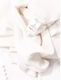 Ivory white crepe short sleeved scalloped dress NEW Retail price €1100 Size 34/36