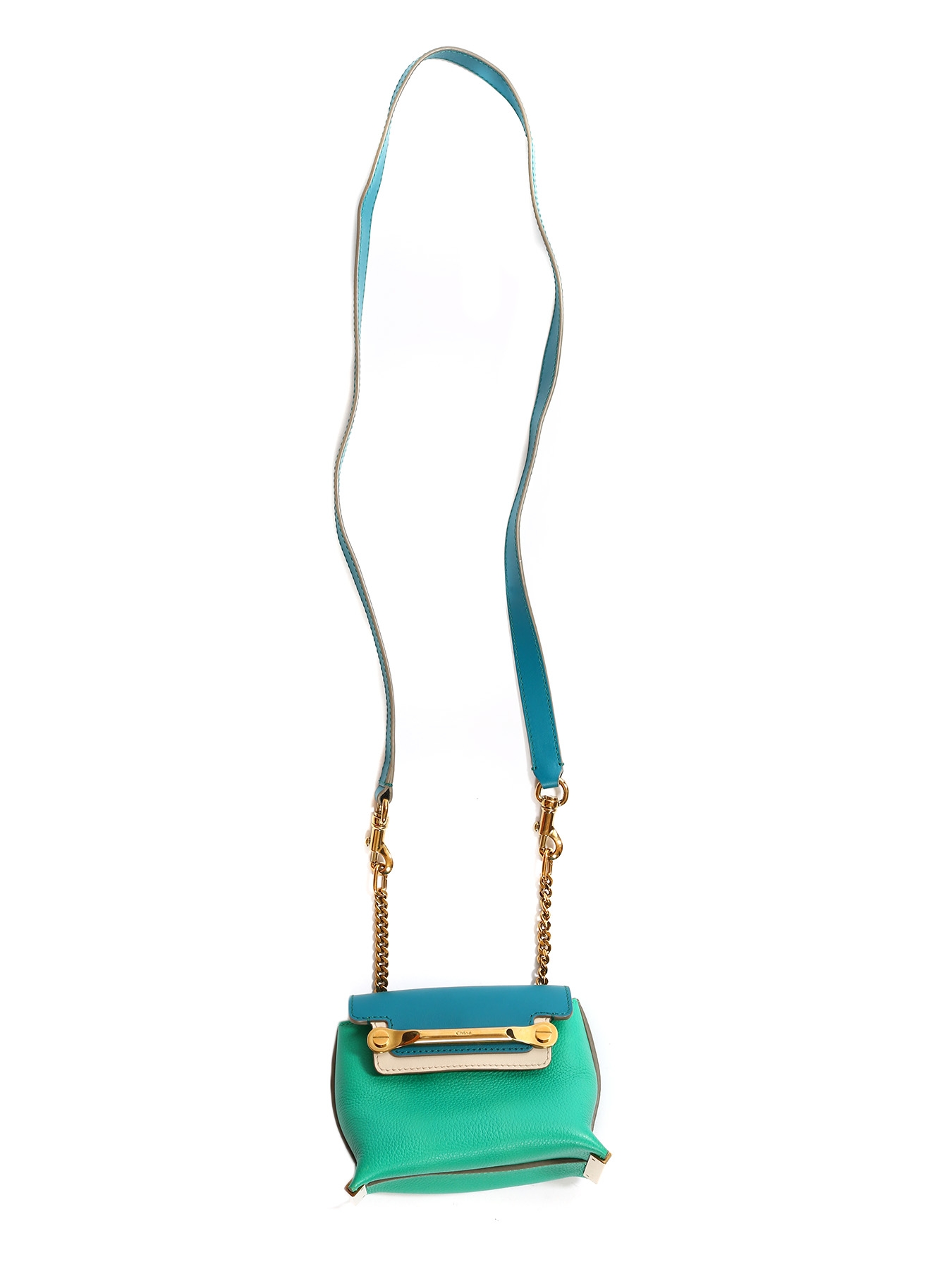 Louise Paris - CHLOE CLARE Blue green and beige textured leather mini ...