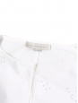 Robe manches courtes en coton blanc dentelle fleurie à oeillets Prix boutique 580€ Taille 40