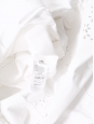 Robe manches courtes en coton blanc dentelle fleurie à oeillets Prix boutique 580€ Taille 40