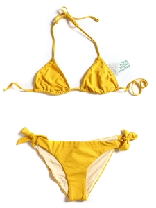 Maillot de bain bikini triangle jaune bouton d'or Taille 36