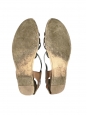 Sandales plates gladiator en cuir noisette et argent Px boutique 550€ Taille 38