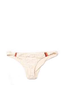 Ecru white lace bikini briefs with orange ties Retail price €100 Size 40
