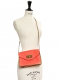 SALLY coral red grained leather cross body bag Retail price 1150€ NEW