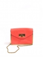 SALLY coral red grained leather cross body bag NEW Retail price €1320