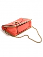SALLY coral red grained leather cross body bag Retail price 1150€ NEW