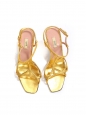 Golden leather ankle strap heel sandals Retail price €550 Size 37