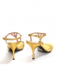 Golden leather ankle strap heel sandals Retail price €550 Size 37