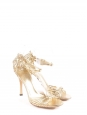 Gold leather ankle strap heel sandals NEW Retail price €690 Size 37.5