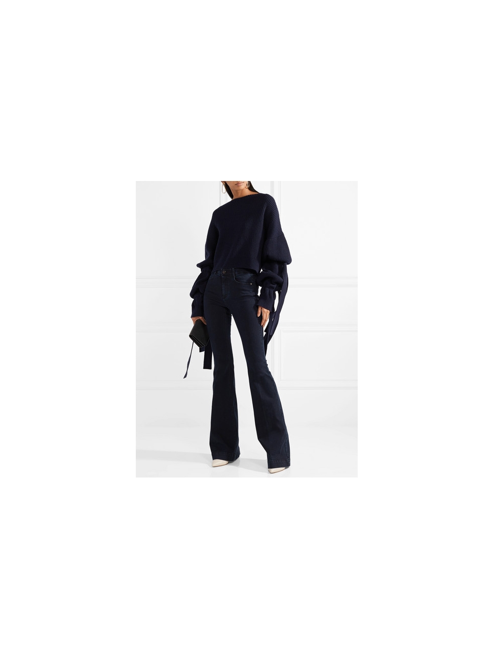 Pantalon Stella McCartney Taille 40/42 - Coupe Flared Carreaux Gris - Occasion Très Bon État