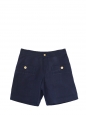 Navy blue cotton and linen shorts with golden buttons NEW Retail price €115 Size 36