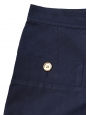 Short en coton et lin bleu marine et boutons dorés NEUF Px boutique 115€ Taille 36