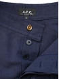 Short en coton et lin bleu marine et boutons dorés NEUF Px boutique 115€ Taille 36