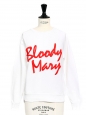 Sweatshirt BLOODY MARY blanc brodé rouge NEUF Prix boutique $268 Taille 34