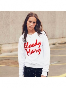 Sweatshirt BLOODY MARY blanc brodé rouge Px boutique $268 Taille 34 à 36