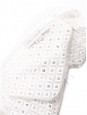 Robe ajustée cintrée mi-longue en dentelle et jersey de coton blanc ivoire Prix boutique 1200€ Taille 36