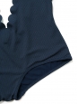 Maillot de bain scallop une pièce décolleté plongeant dos nu bleu navy Px boutique 220€ Taille 34