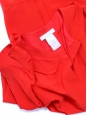Robe Couture manches courtes en soie rouge vermillon et col claudine Prix boutique 1500€ Taille 40