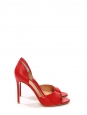 Escarpins sandales talon stiletto en cuir rouge cerise NEUF Prix boutique 560€ Taille 38,5