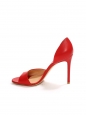 Cherry red leather high heel open toe pumps Retail price €560 Size 38.5