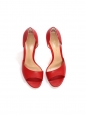 Escarpins sandales talon stiletto en cuir rouge cerise NEUF Prix boutique 560€ Taille 38,5