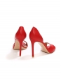 Cherry red leather high heel open toe pumps Retail price €560 Size 38.5