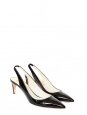 Black patent leather low heels pointy toe pumps Retail price €630 Size 38,5