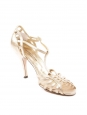 Gold leather ankle strap heel sandals Retail price €450 Size 38.5