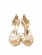 Sandales à talon et bride cheville en cuir doré Px boutique 450€ Taille 38,5