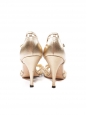 Sandales à talon et bride cheville en cuir doré Px boutique 450€ Taille 38,5