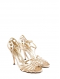 Gold leather ankle strap heel sandals Retail price €450 Size 38.5