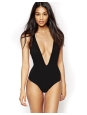 Black open back and braided straps one piece swimsuit Size 38