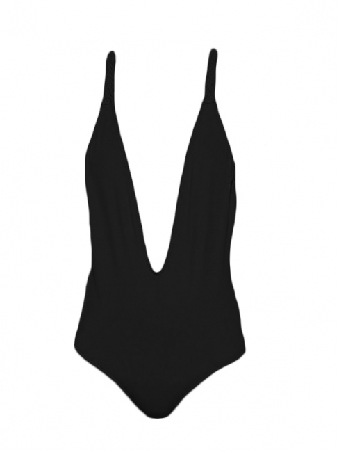 Black open back and braided straps one piece swimsuit Size 38