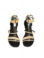 Sandales plates JANIS en cuir beige et plaque dorée Prix boutique 1020€ Taille 41,5